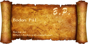 Bodon Pál névjegykártya