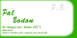 pal bodon business card